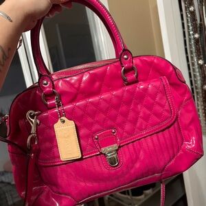 Coach Fuchsia Quilted Satchel